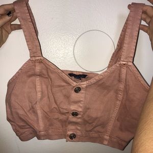 American Eagle denim cropped tank